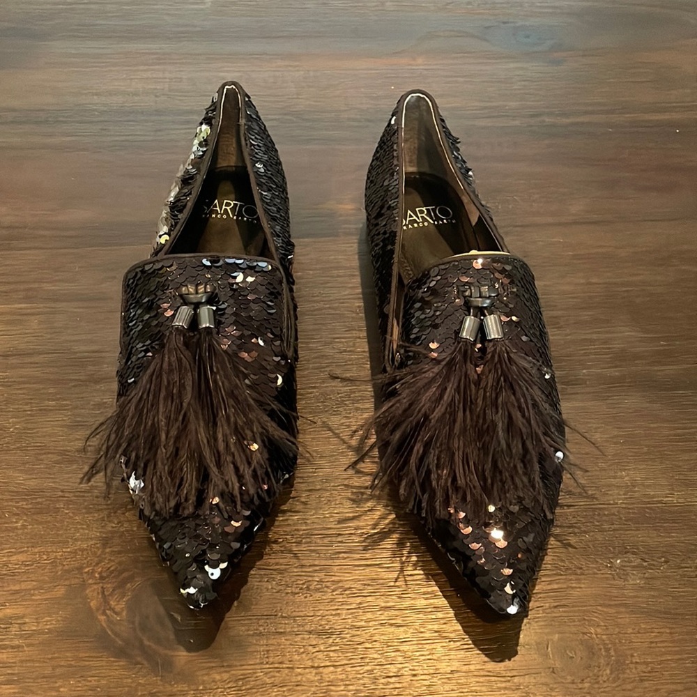 Sparkly Francisco Sarto sequin loafers